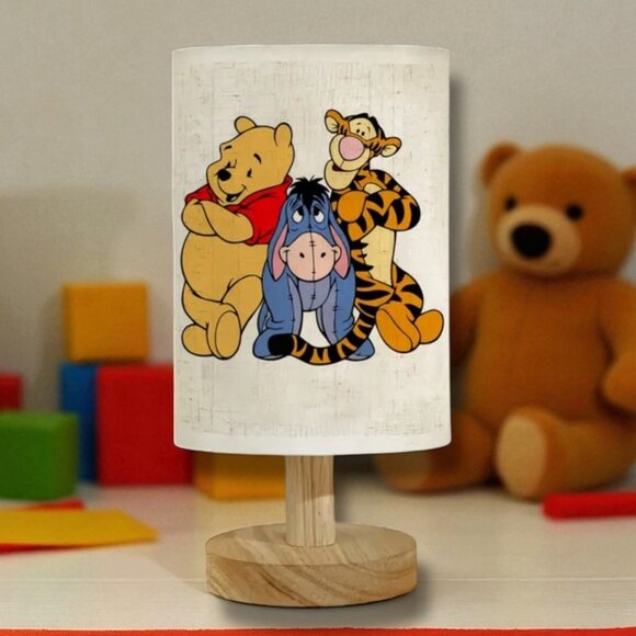 Winnie the Pooh Tigger Piglet Eeyore Character Lamp USB Fabric Shade USB Powered - Picture 3 of 16